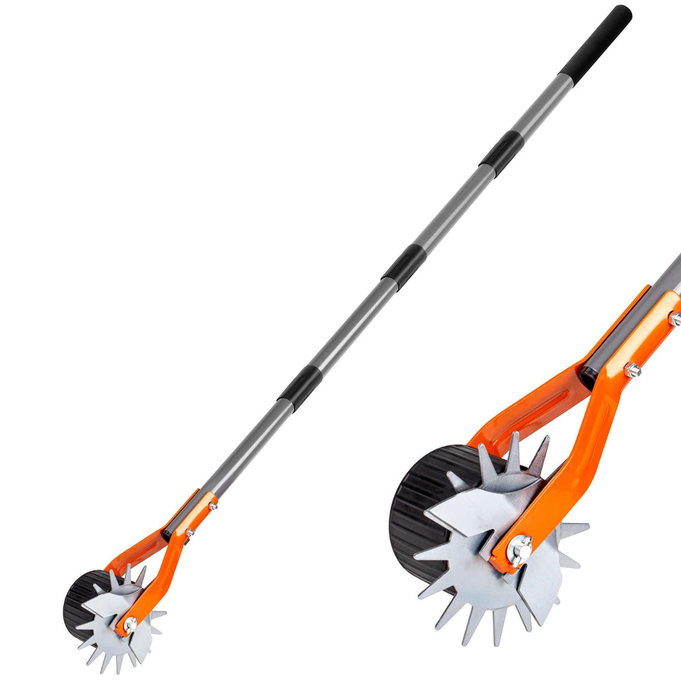 Walensee wheel rotary edger blades in chrome finish cut clean, precise lawn edges.