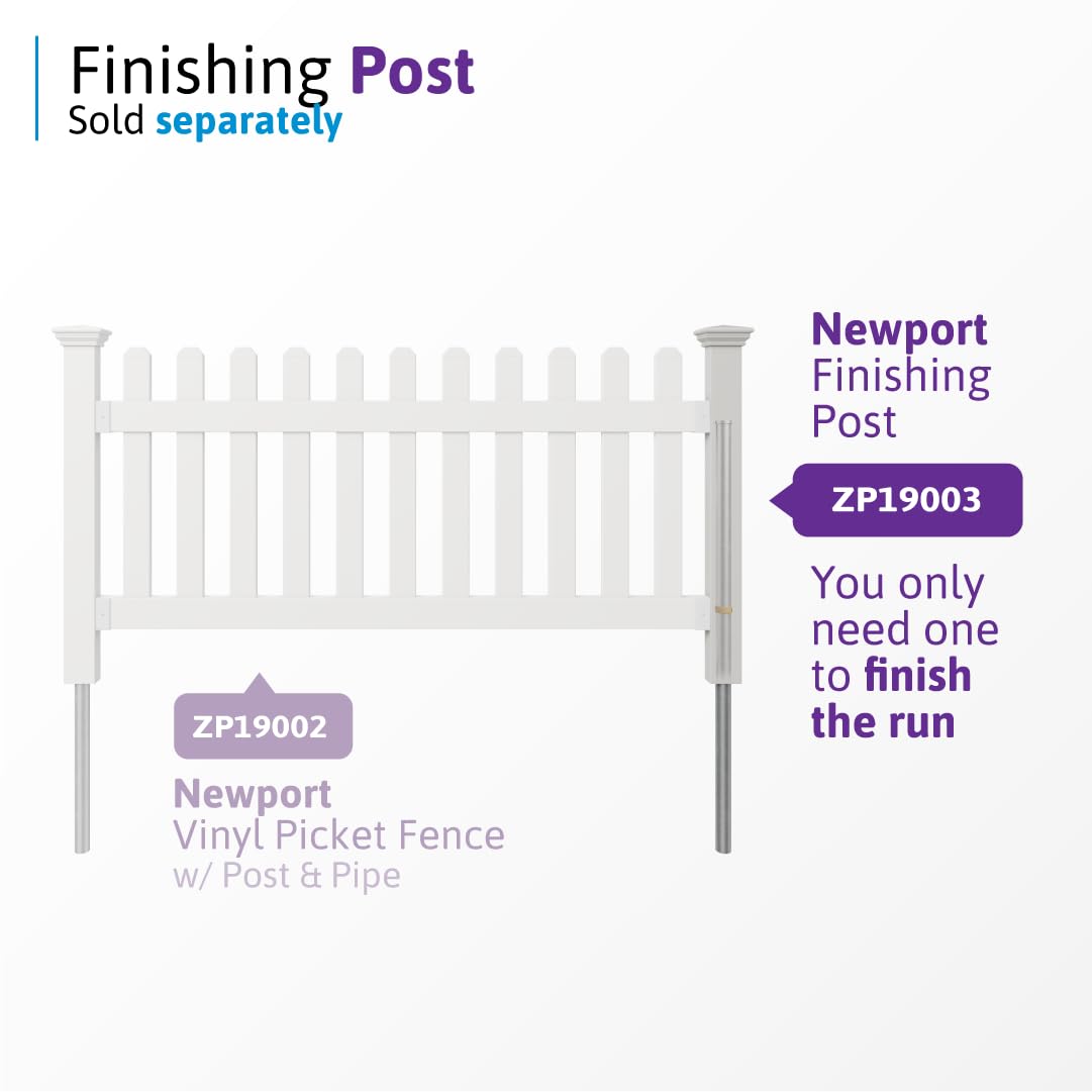 WamBam Newport white fence post for secure no-dig installation.