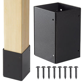 Wanhork post protector front view; robust 304 stainless steel for outdoor protection.