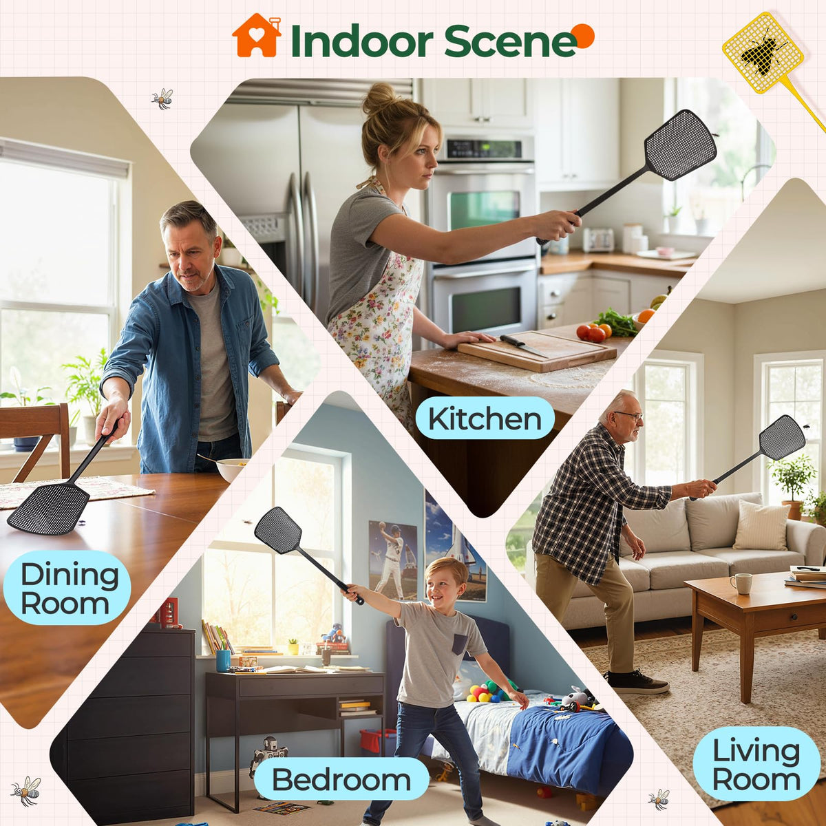 WANKODA fly swatter uses eco-friendly PP material for daily reliability.