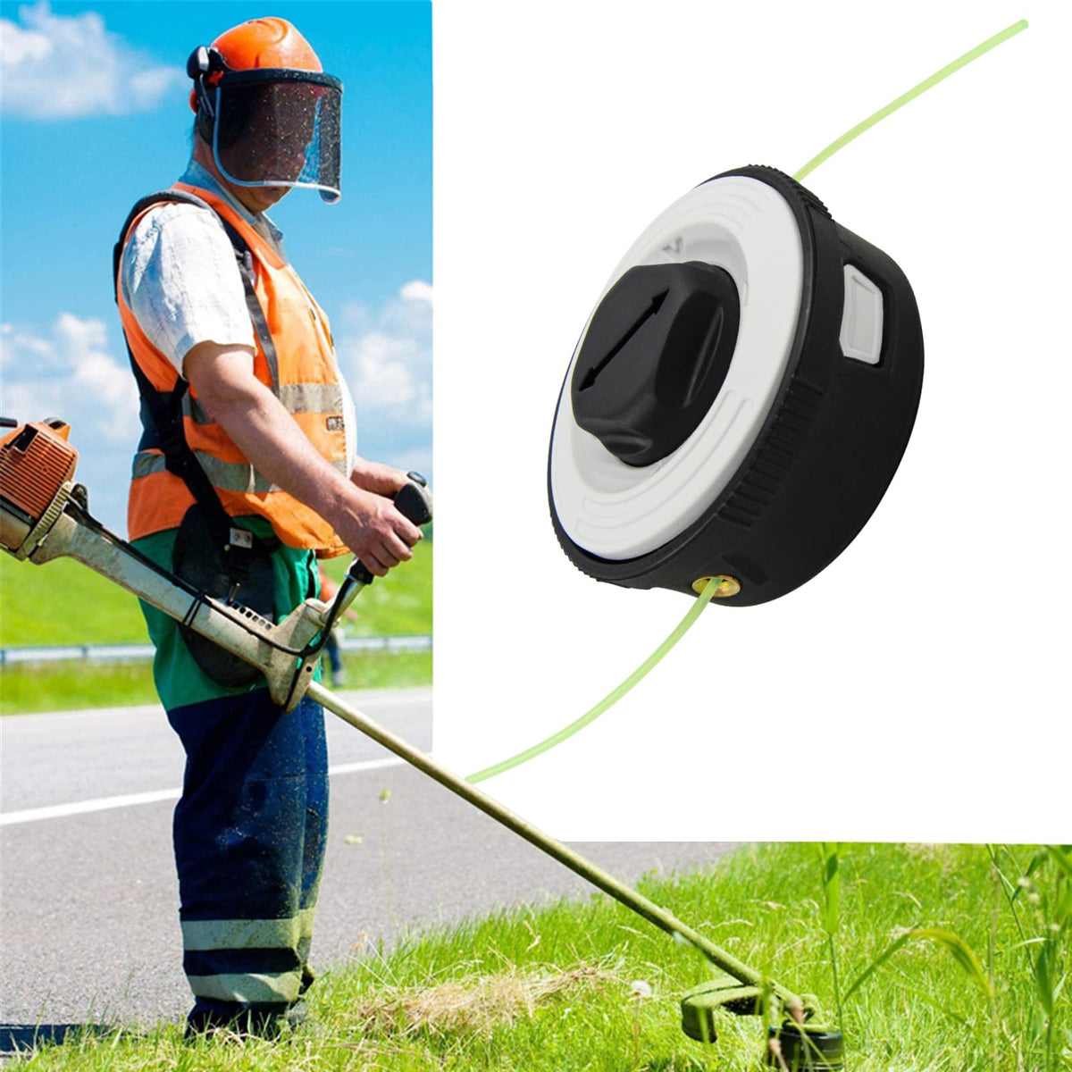 Wanotine FSA57 bump-feed head auto-adjusts line by tapping the ground