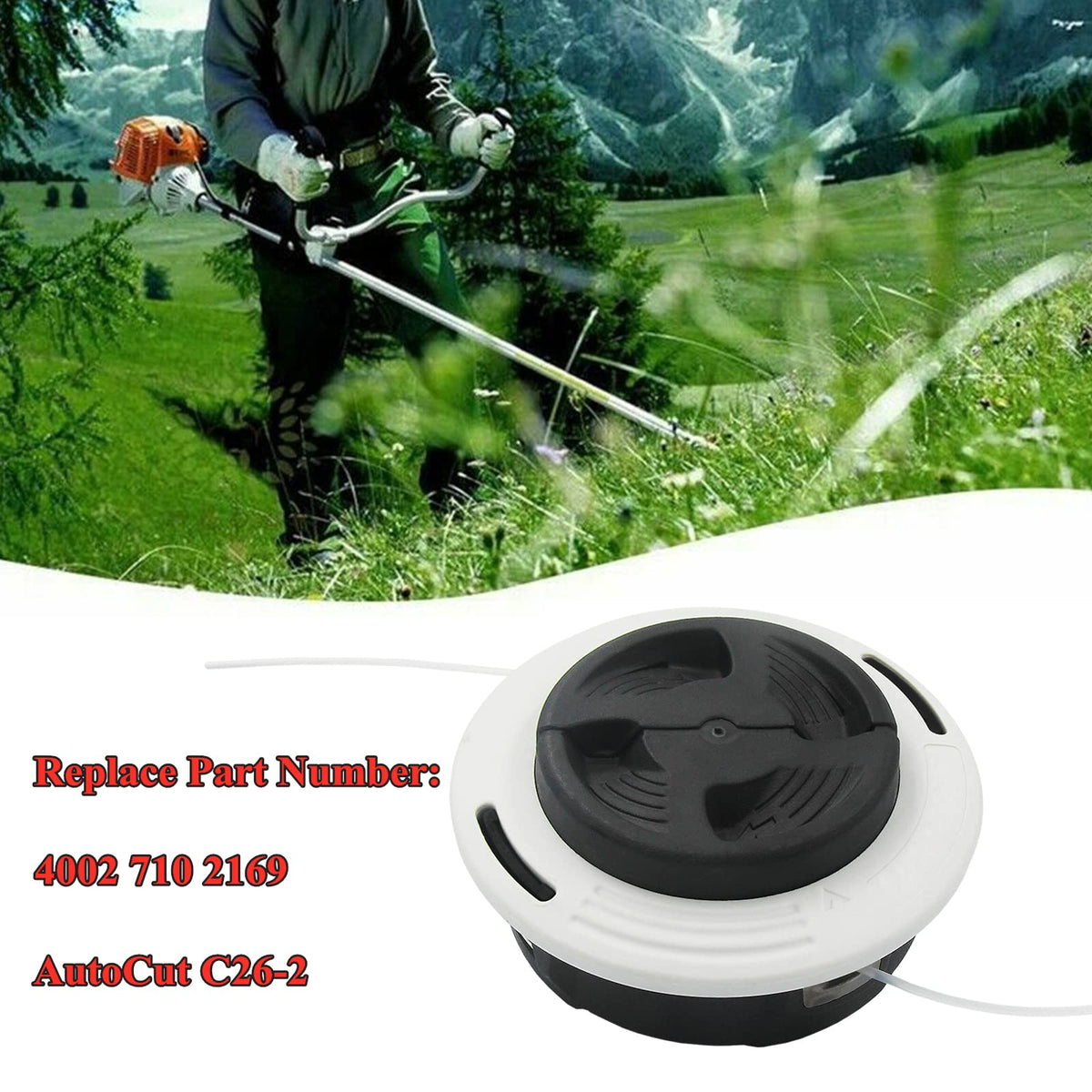 Wanotine C26-2 fits Stihl backpack brushcutters for versatile yard work.