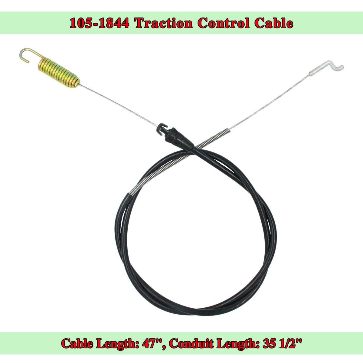 Wanotine cable ends with Z-bend and spring for secure attachment.