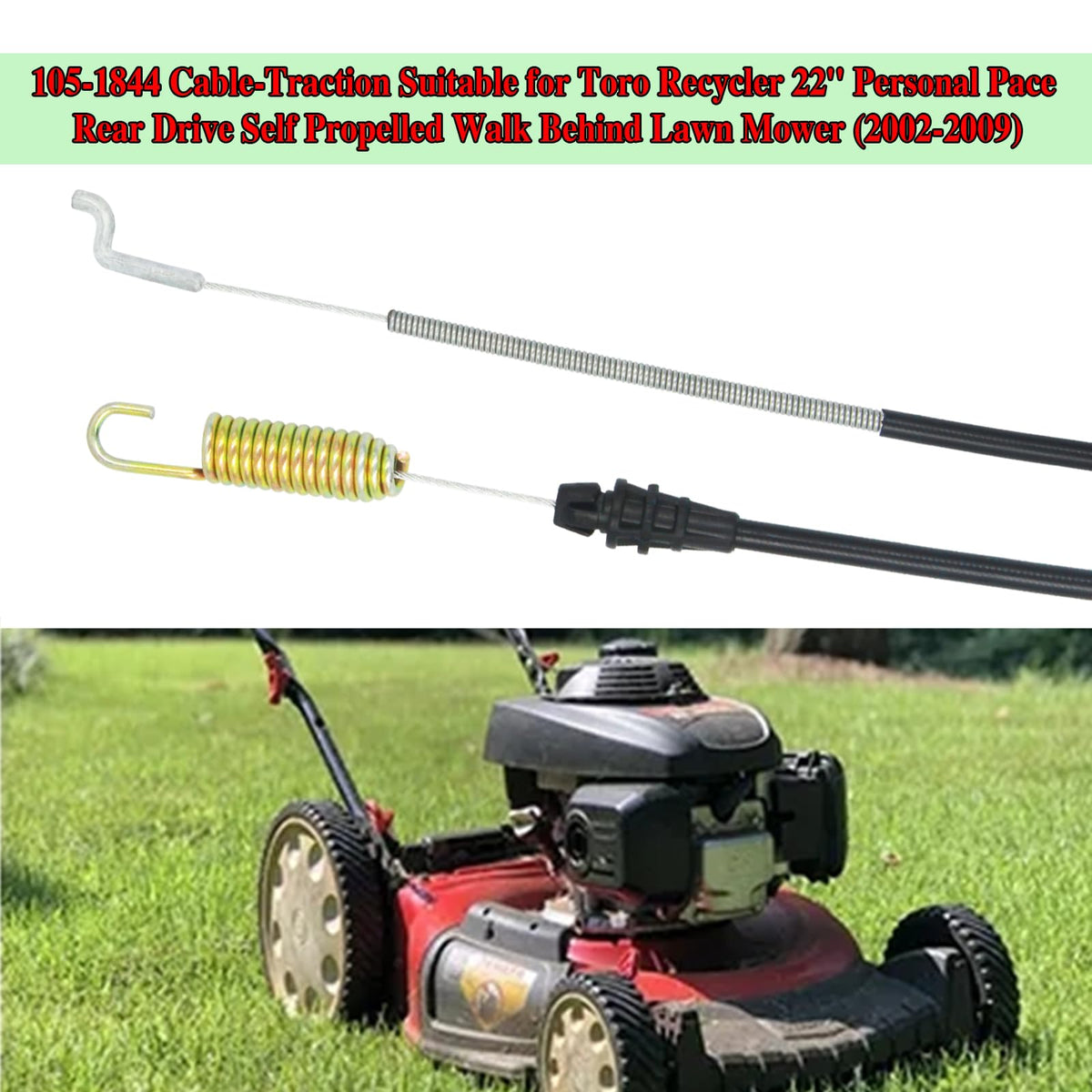 Wanotine conduit length 35.5 inches for proper routing on compatible mowers.