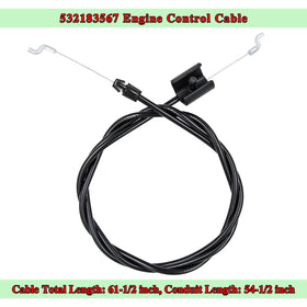 Wanotine engine control cable installed on Husqvarna 5521CHV for reliable operation
