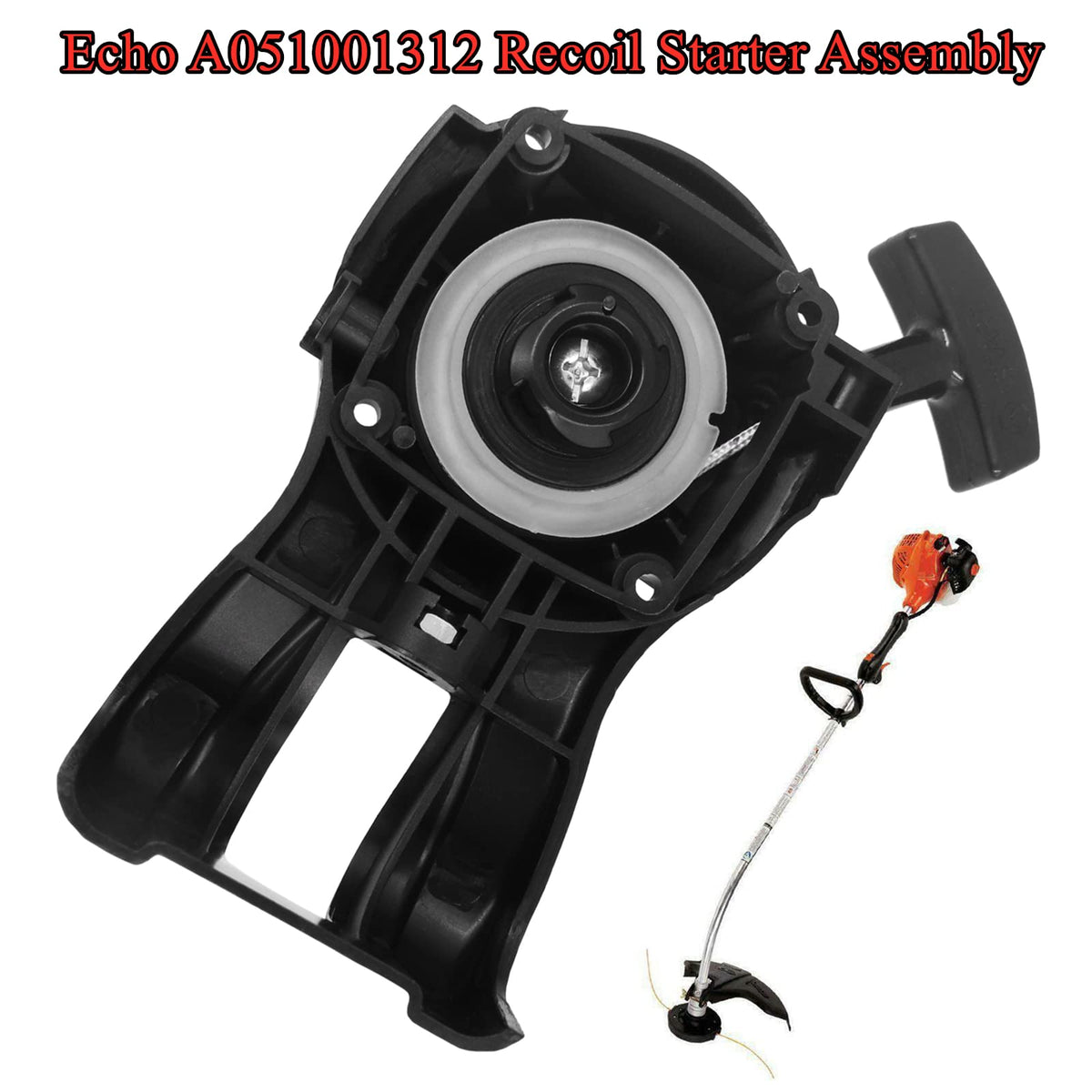 Wanotine pull-start rewind housing demonstrates easy installation for Echo trimmers.