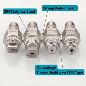 WANPRECL 0010 nozzle delivers zero-degree rinse for focused surface cleaning.