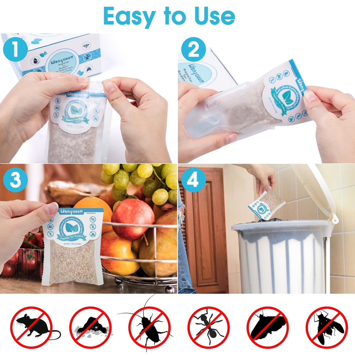 Wanqueen indoor use placement example for discreet rodent deterrence near storage