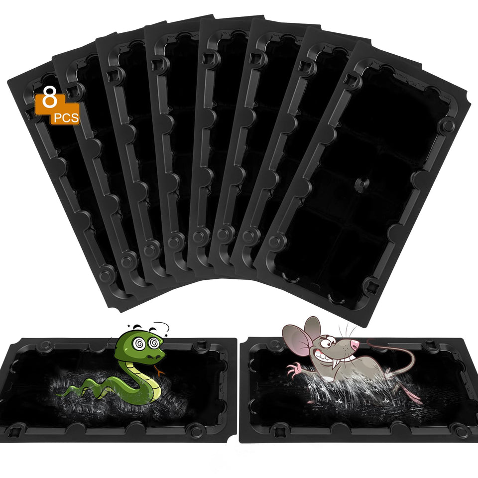 Wanqueen 8-pack sticky mouse trap peanut taste close-up for effective rodent capture.