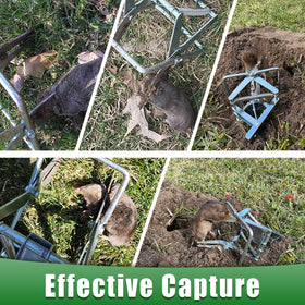 Wanqueen galvanized steel mole trap withstands rain for durable lawn protection