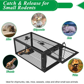 Wanqueen galvanized steel trap: lightweight, durable construction for repeated use.