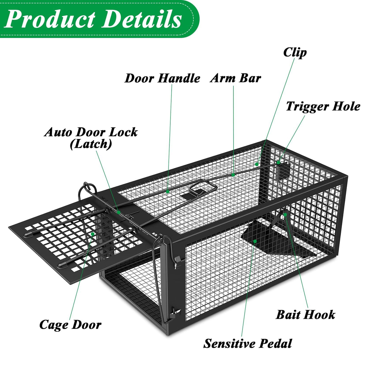 Wanqueen high-sensitivity pedal trap: quick response to capture target rodents.