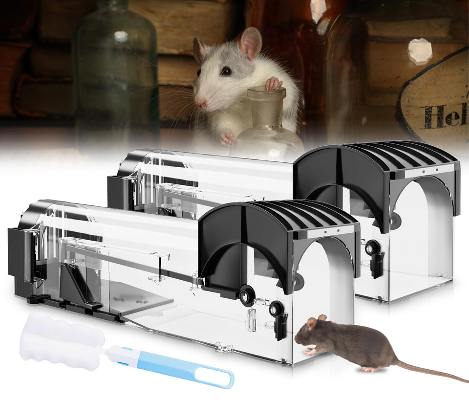 Wanqueen humane mouse trap with enlarged capture chamber for secure, non-lethal catches.