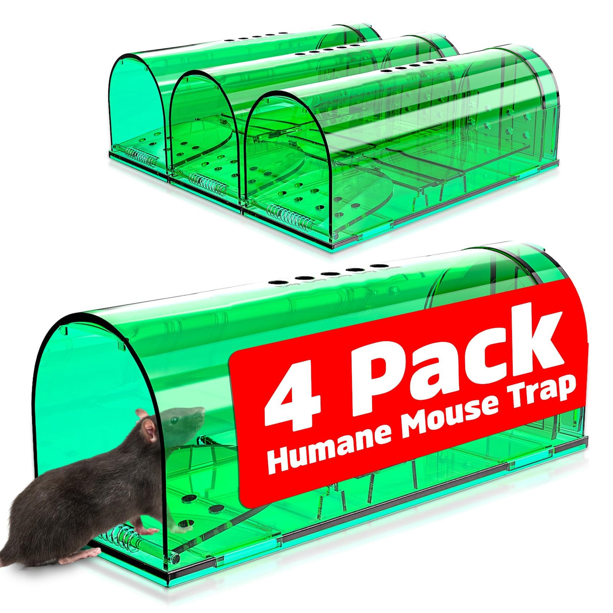 Wanqueen humane mouse trap with bait-compartment ready for safe indoor catch