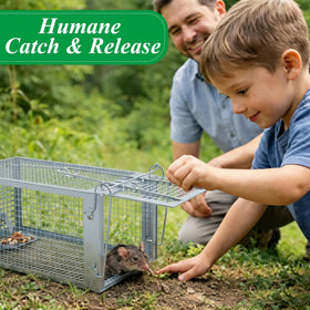 Wanqueen indoor mouse trap cage emphasizes lightweight galvanized steel durability for repeated use
