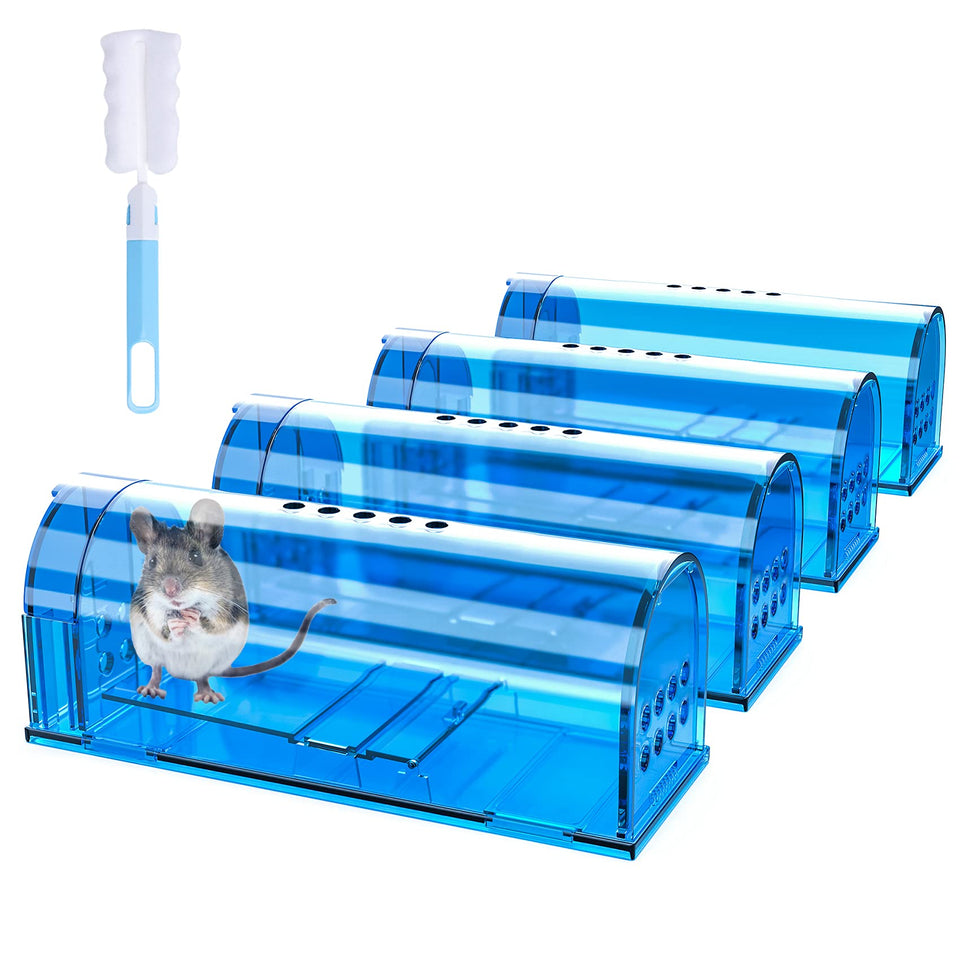 Wanqueen humane mouse trap with tail-door opening for easy baiting and capture.