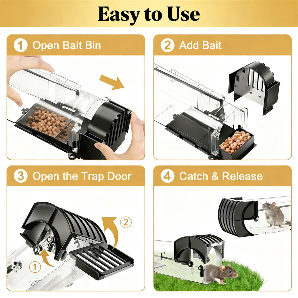 Wanqueen indoor-outdoor rodent trap suitable for home and yard.