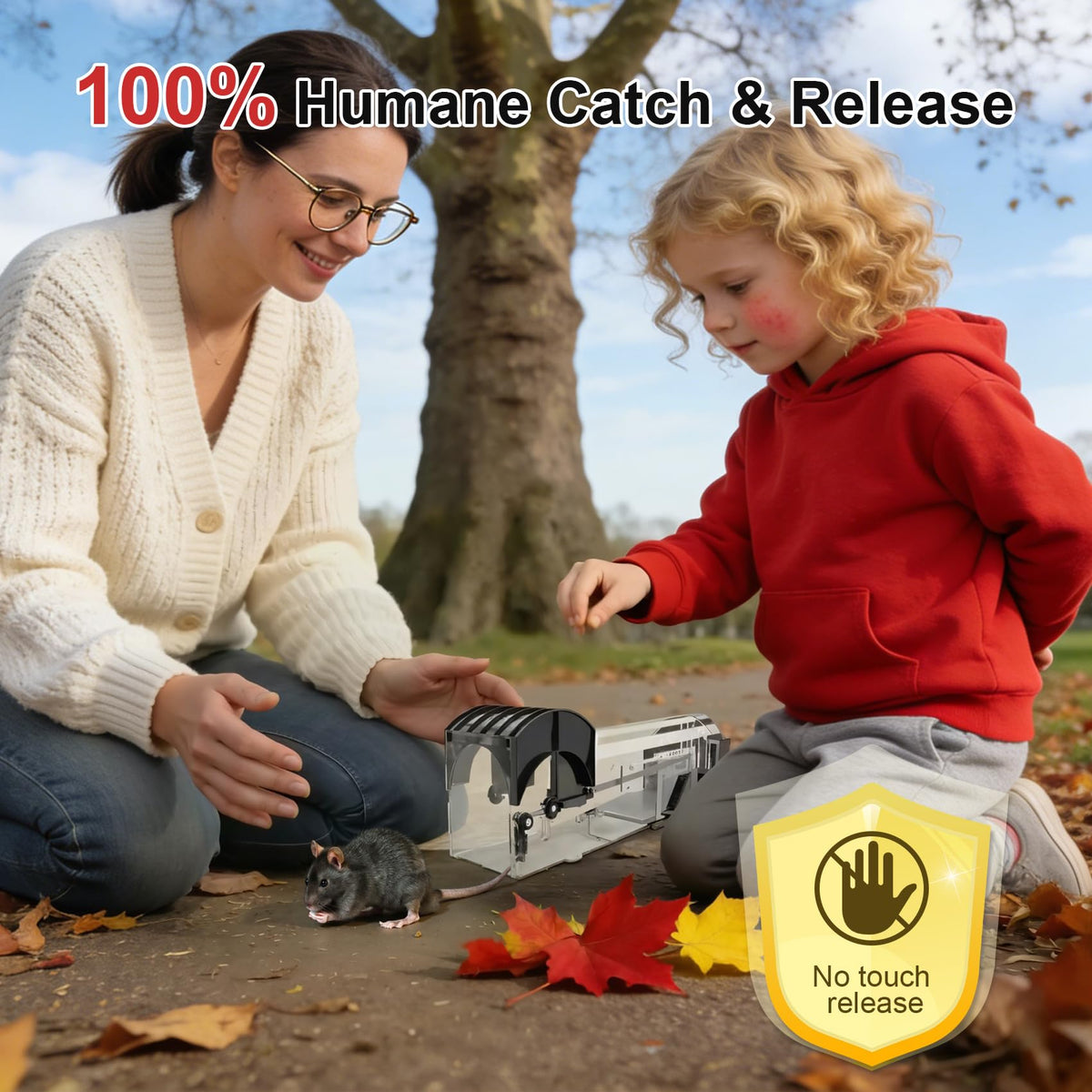 Wanqueen live trap shows hollow rear hatch for easy outdoor release.