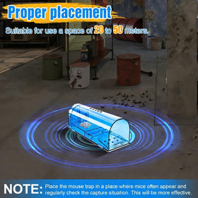 Wanqueen mouse trap waterproof construction and easy cleaning for indoor or outdoor use.