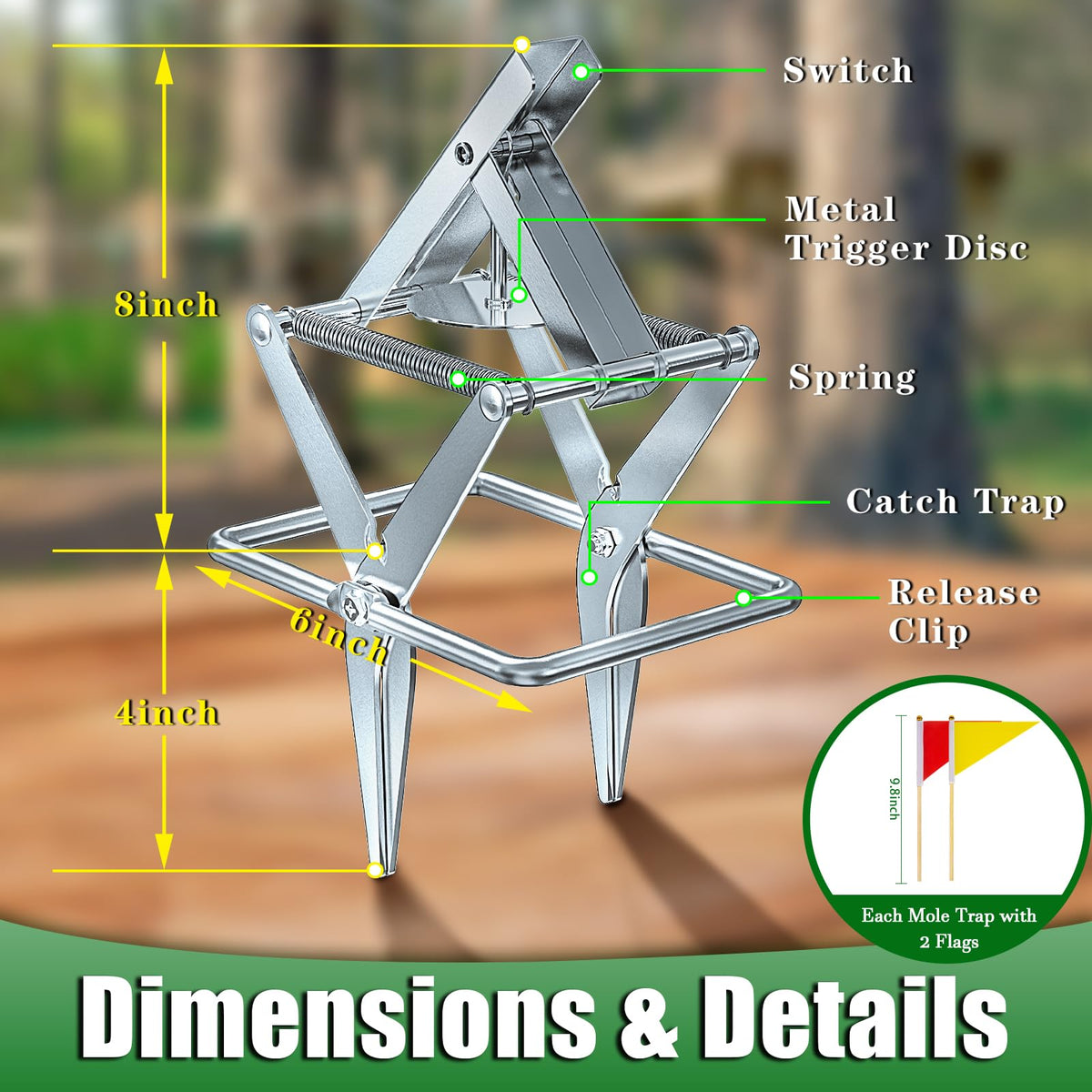Wanqueen outdoor-use mole trap for lawn and garden protection