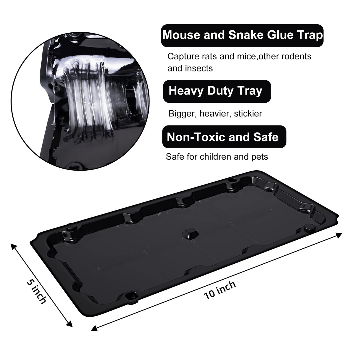 Wanqueen pre-baited glue trap indoor use illustration emphasizes easy setup.