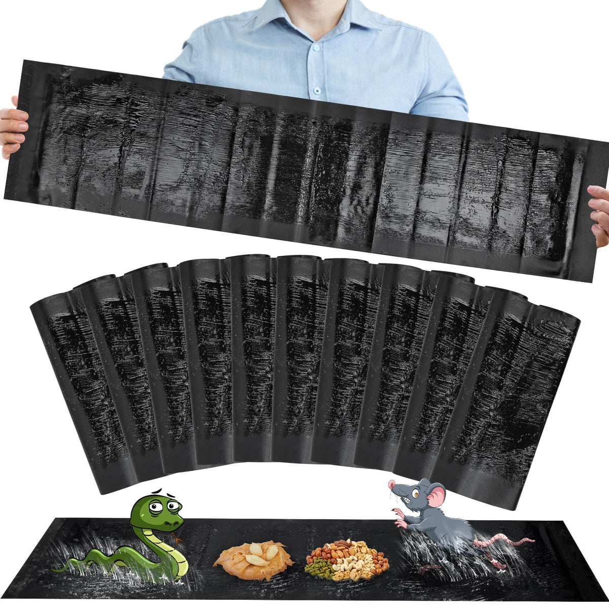 Wanqueen sticky trap with giant 47.2 by 11 inch coverage for efficient catching.
