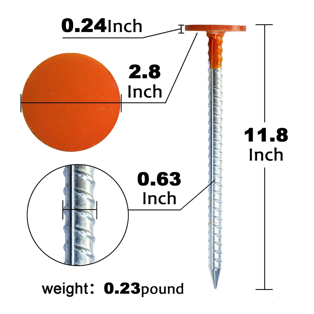 WANSRUYI hi-vis orange stake boosts visibility in all conditions.