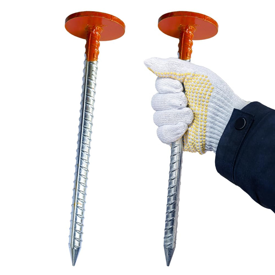 WANSRUYI rebar survey marker stake 12-inch clearly marks boundaries on a construction site.