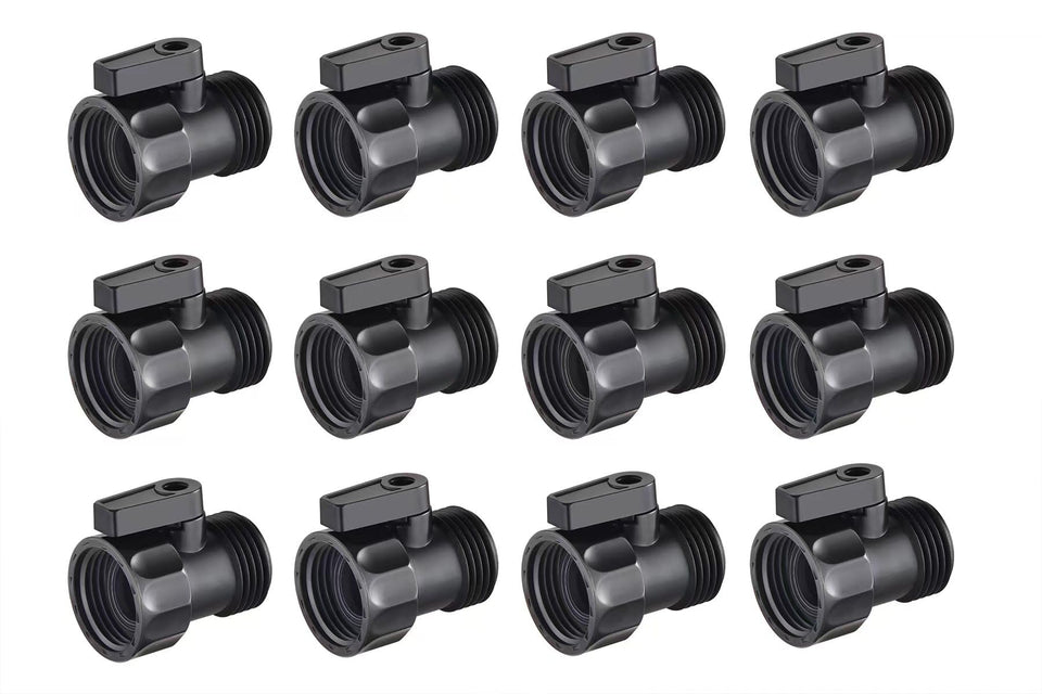 Wantmatch 12-pack plastic garden hose shut off valves for easy flow control.