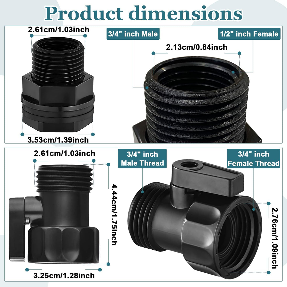 Wantmatch 3/4 inch garden hose shut-off valve for precise flow control