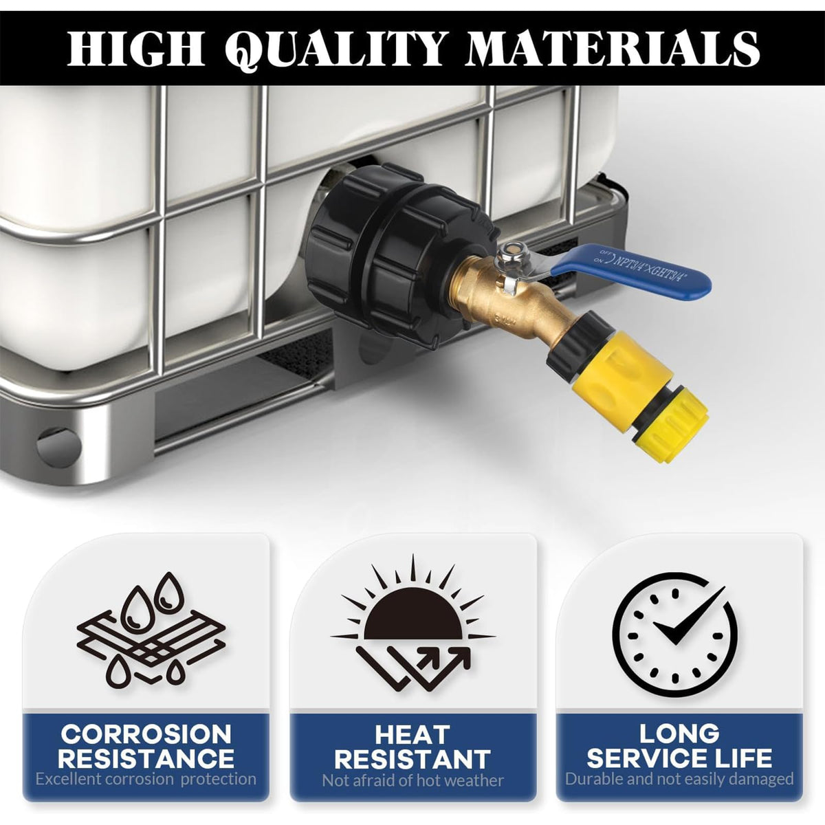 Wantmatch blue anti-slip handle on brass valve in use