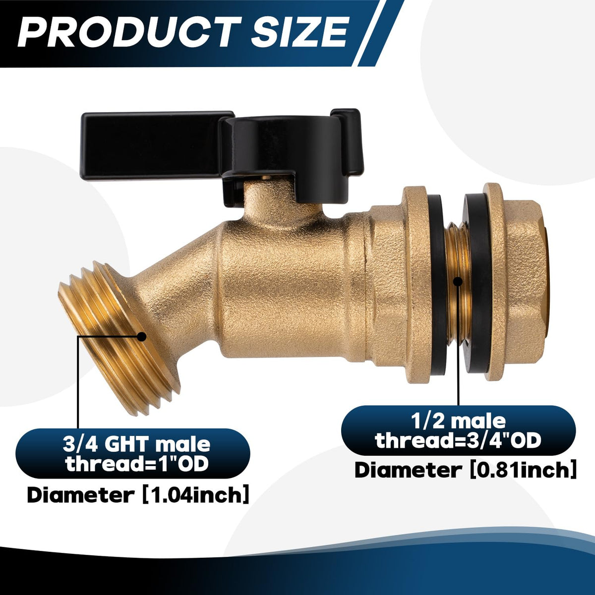 Wantmatch brass spigot with double washers for leak protection