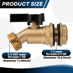 Wantmatch brass spigot with double washers for leak protection