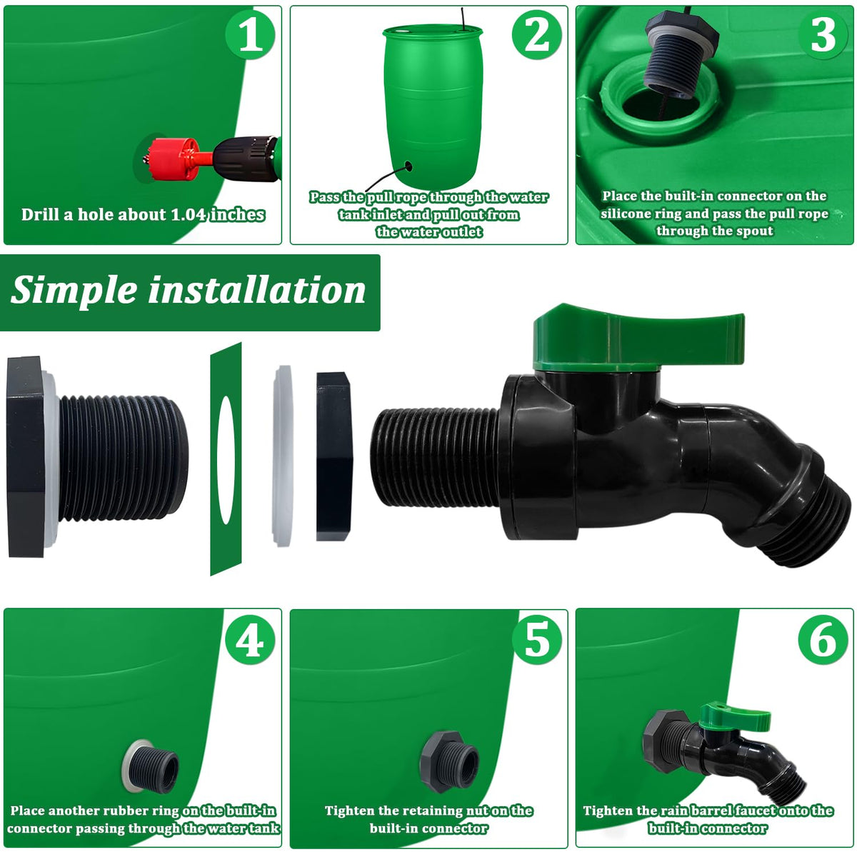 Wantmatch downspout collection compatibility for garden irrigation.