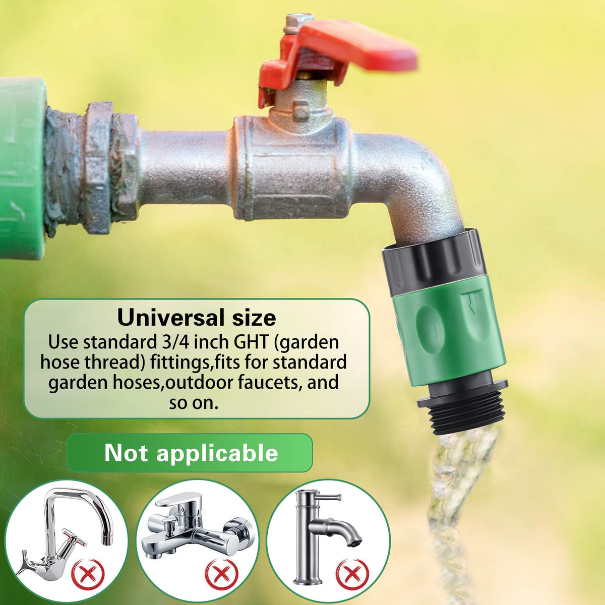 Wantmatch external-thread faucet adapters for simple outdoor connections