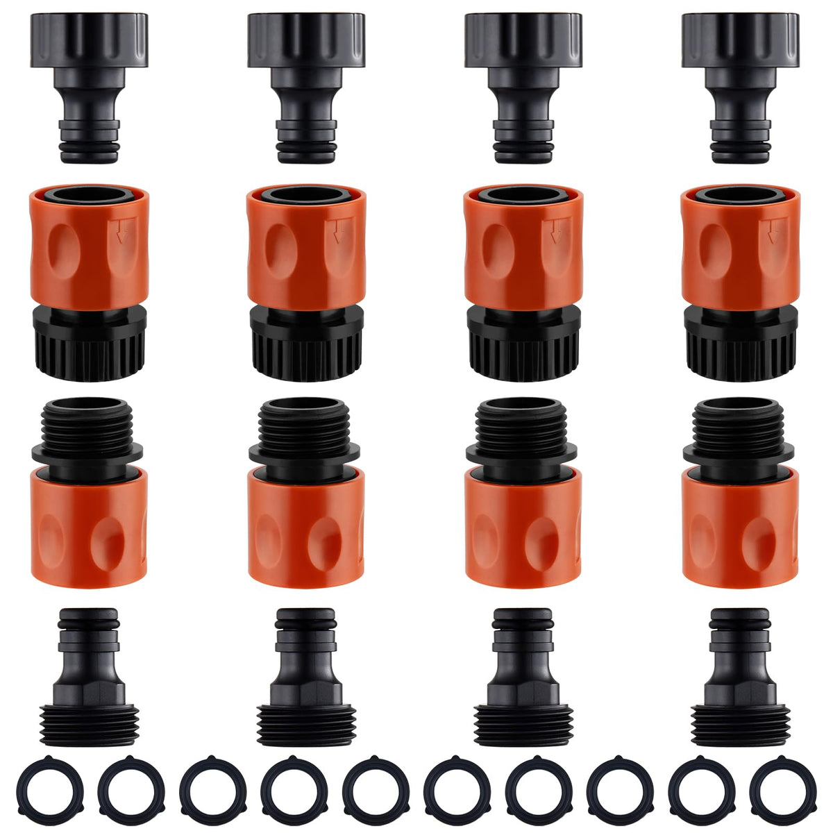 Wantmatch garden hose quick connect fittings close-up showing durable plastic construction