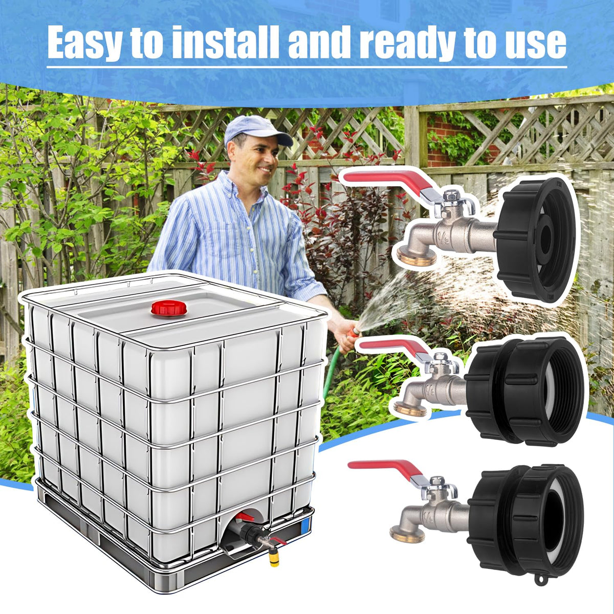 Wantmatch garden hose quick-connector compatible with standard hoses.