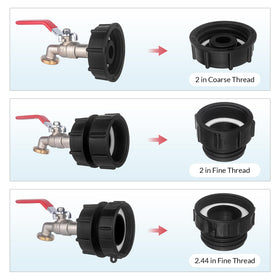 Wantmatch 2-inch coarse-thread adapter supports quick, secure connections.
