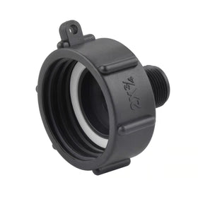 Wantmatch IBC tote hose adapter closeup shows durable plastic body for extended use