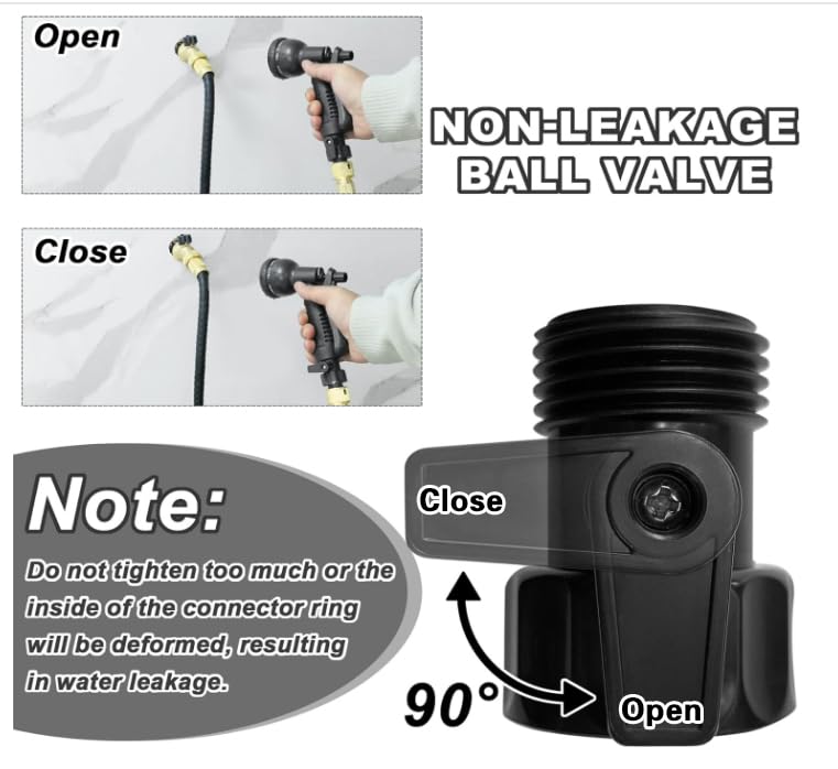 Wantmatch leak-proof water flow valve keeps connections solid during watering.