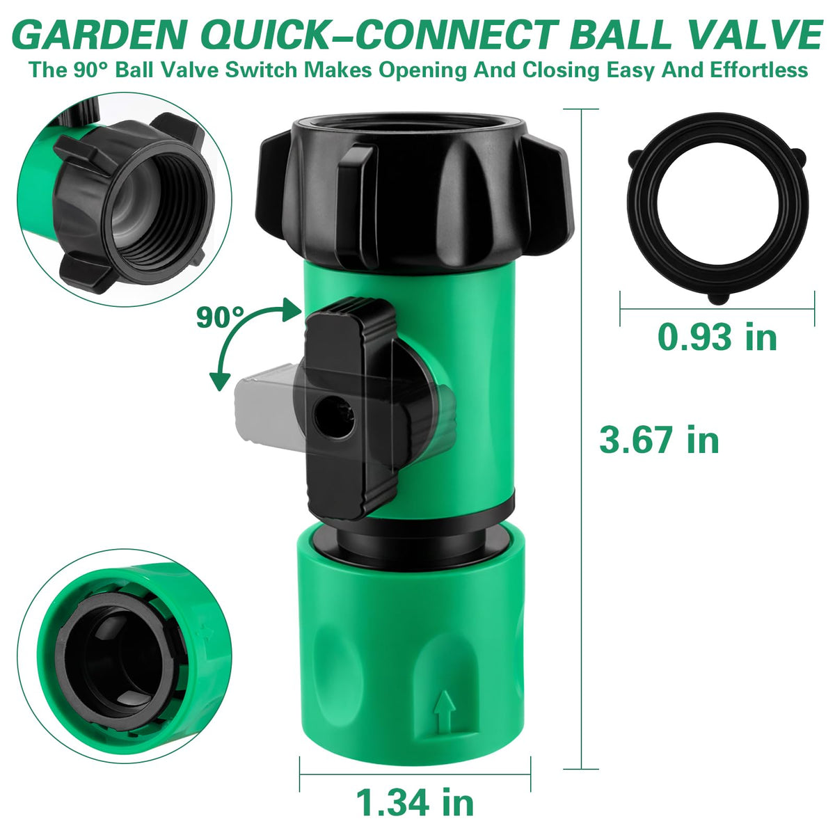 Wantmatch quick-connect kit valve function demonstrating on-hose flow control.