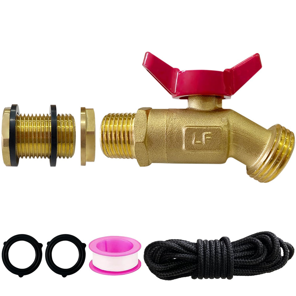 Wantmatch rain barrel spigot kit assembly shows easy install for water storage.
