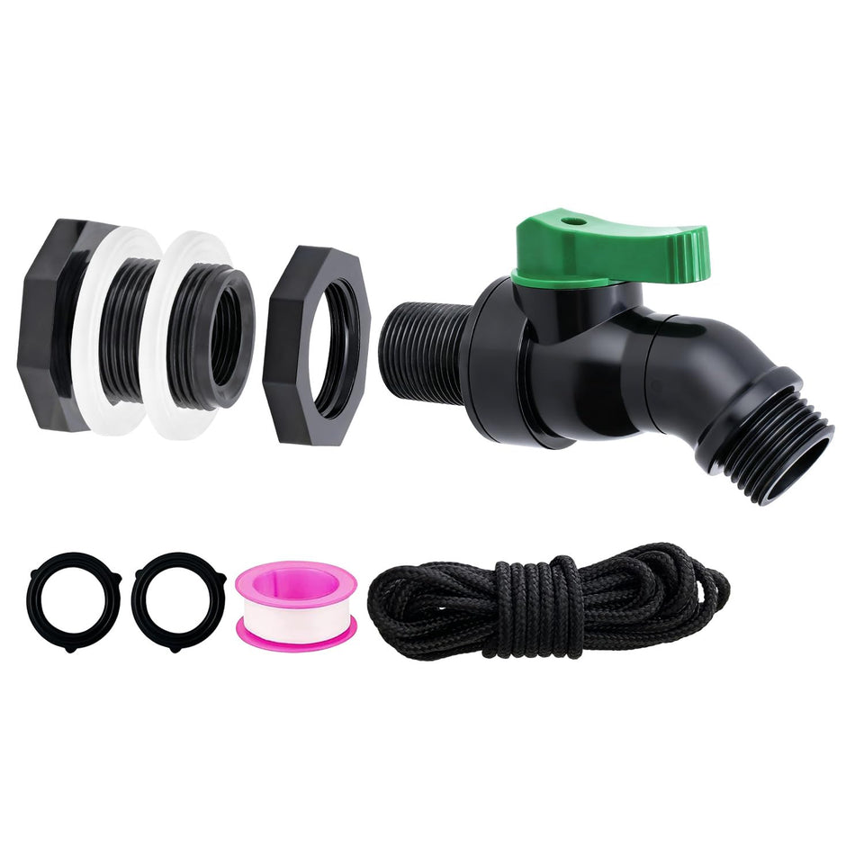 Wantmatch rain barrel spigot with high flow valve core for fast water outlet.