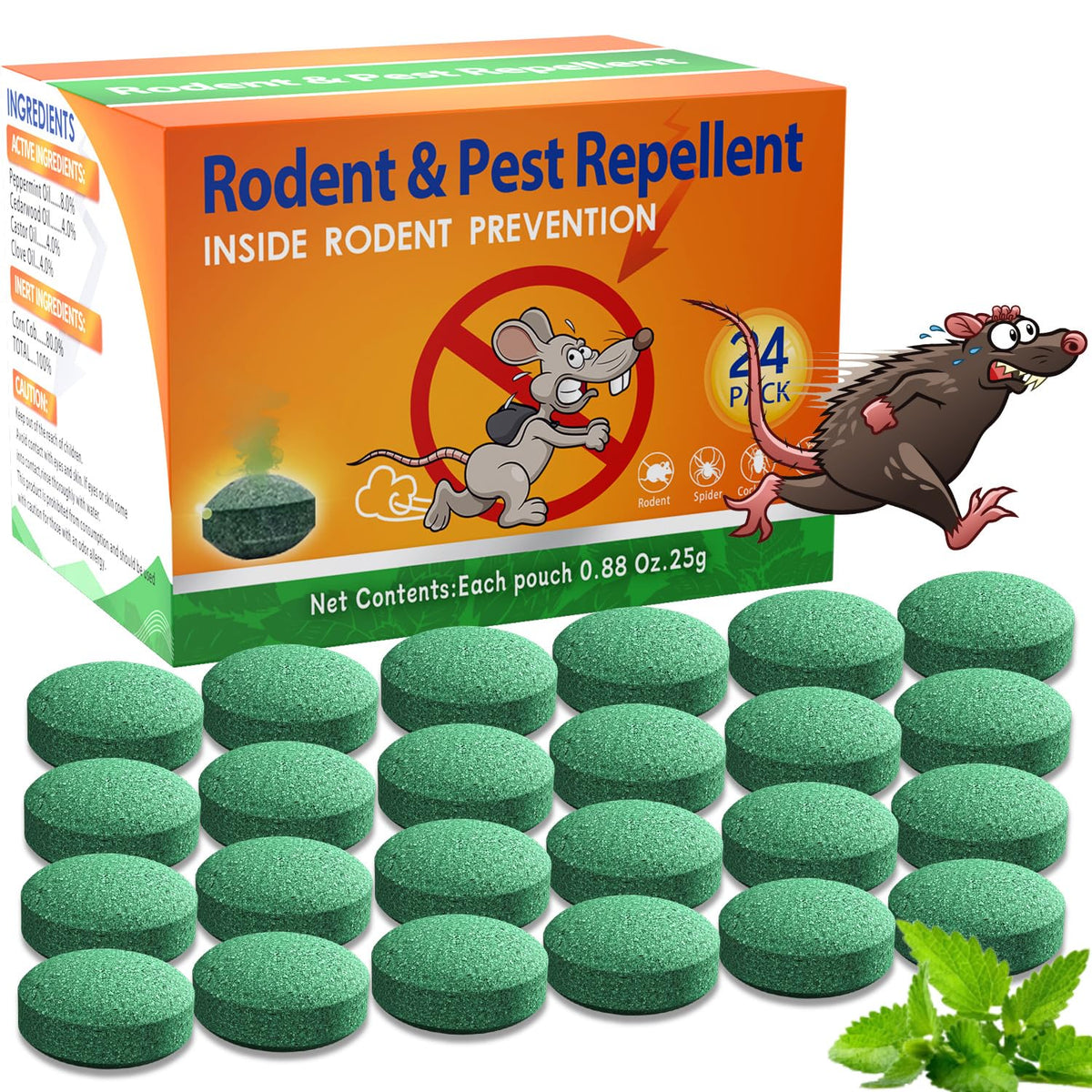 WARDASH rodent repellent 24-pack packaging demonstrates a ready-to-use natural deterrent.