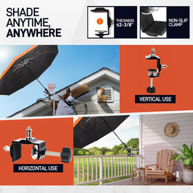 Warm Oasis 180-degree adjustable canopy shade from any angle during HVAC work.