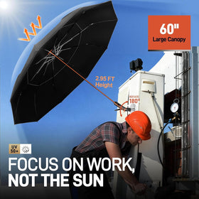 WARMOASIS magnetic base attached to metal surfaces keeps canopy stable during HVAC tasks.