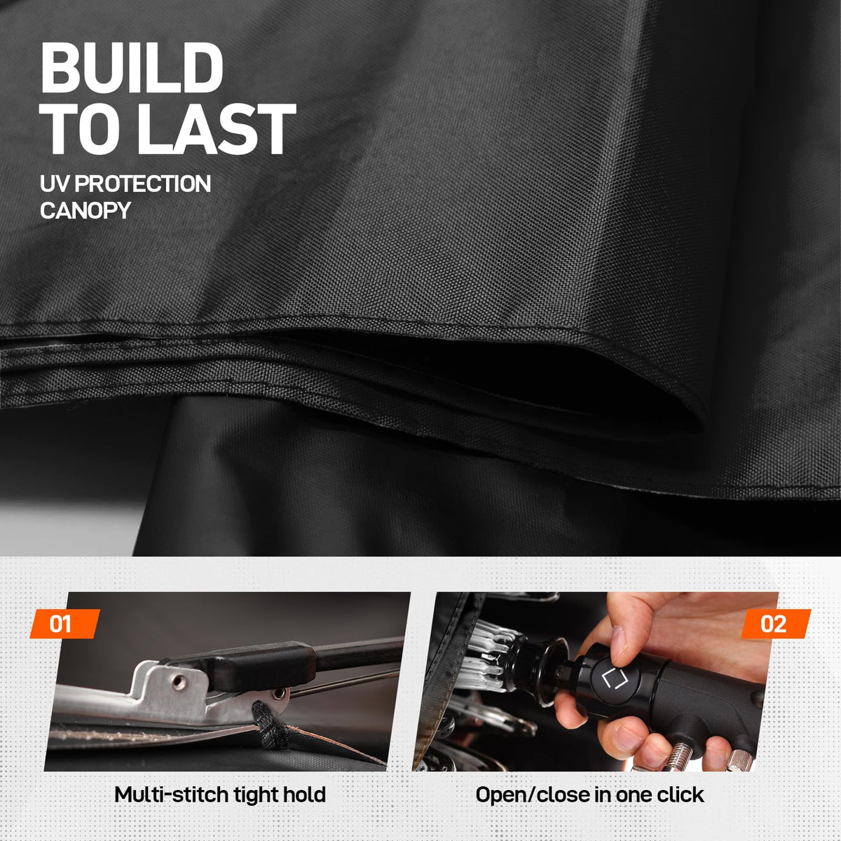 WARMOASIS 180-degree adjustable umbrella for versatile angles under sun or rain.