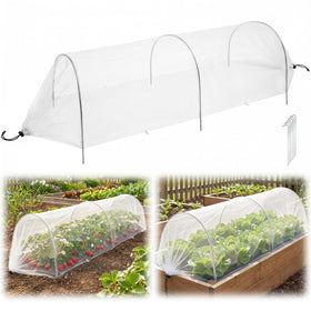 Warmfarm 4ft garden row accelerator cover unfolded and ready to protect vegetables.