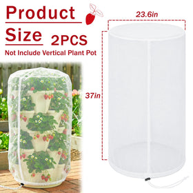 Warmfarm 5-tier planter netting fits a stacked pot, protecting fruit without crowding leaves