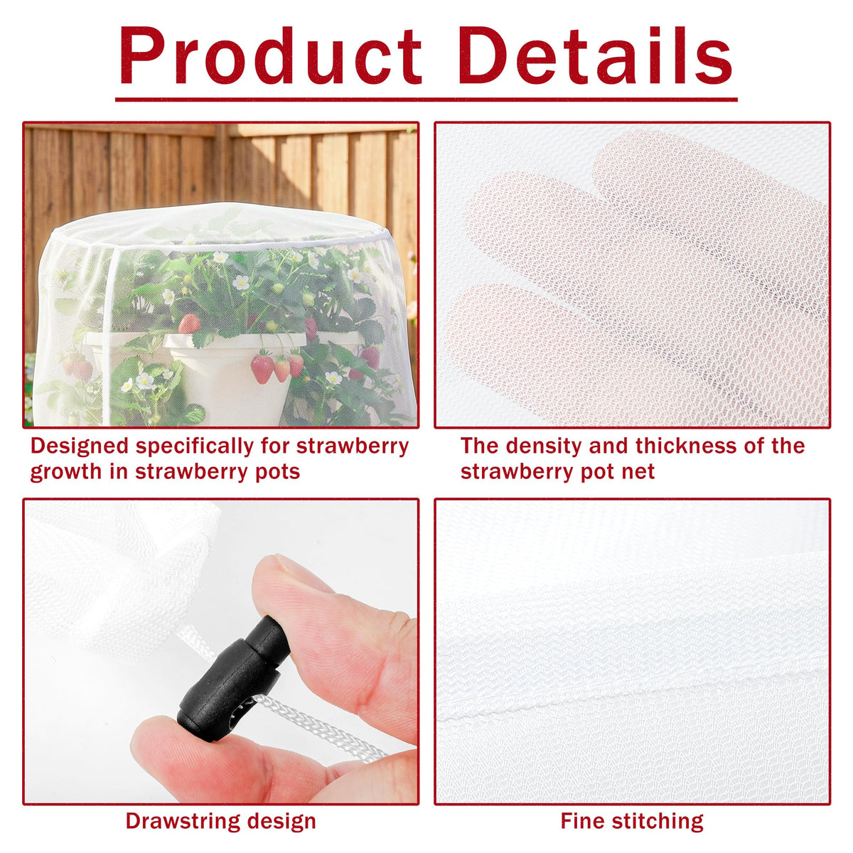 Warmfarm drawstring netting supports easy access for watering while guarding from pests